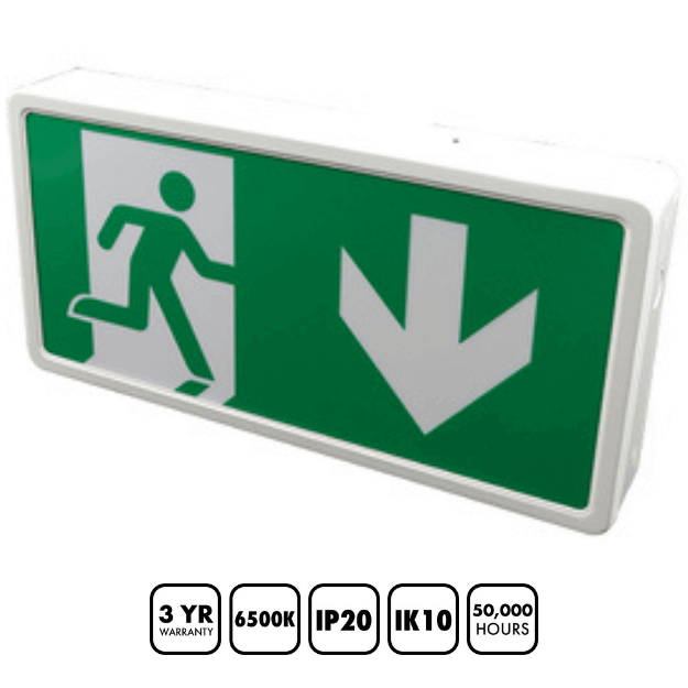 BLE Thorncliffe LED Slave Down Arrow Emergency Exit Box