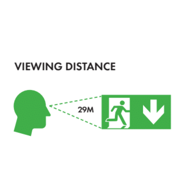 BLE Weston LED Hanging Exit Sign Viewing Distance