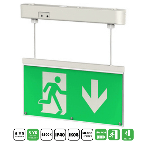 Arrow Down - BLE Weston LED Hanging Exit Sign