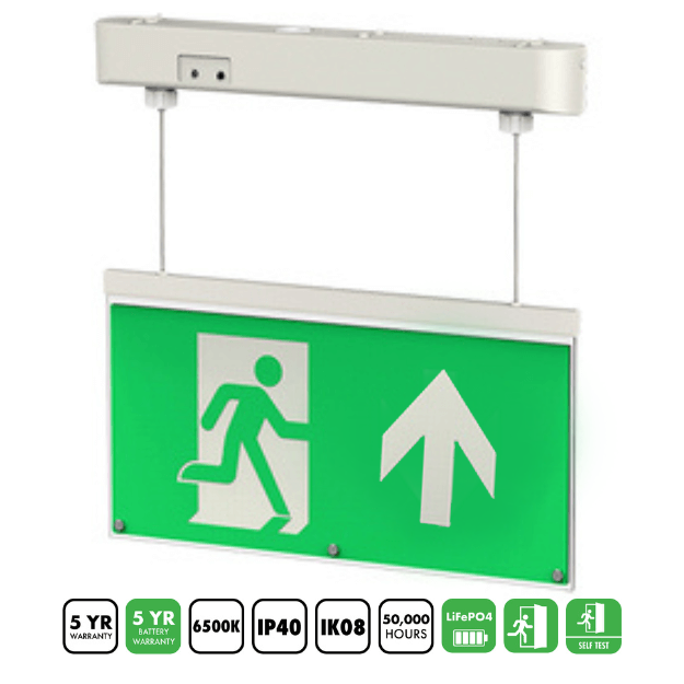 Arrow Down - BLE Weston LED Hanging Up Exit Sign