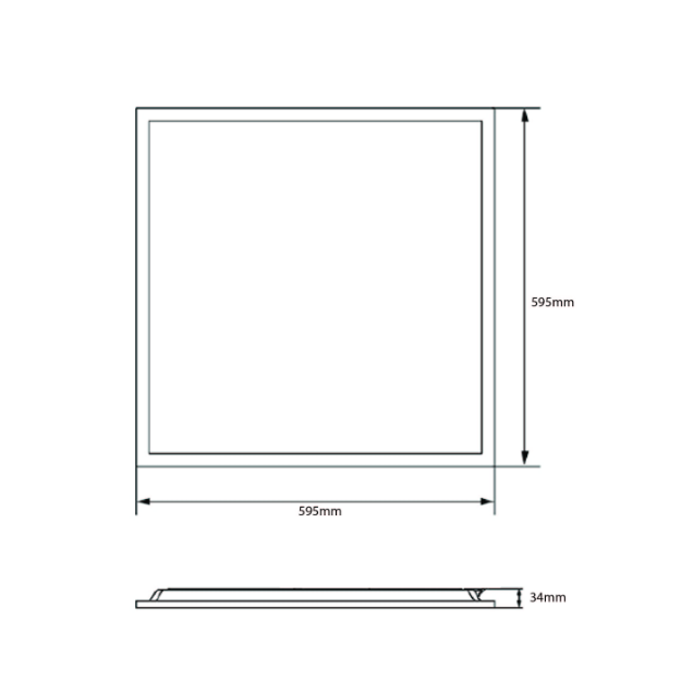 BLE Westwood LED Back-Lit Panel - IP20, 3CCT, 33W/36W/38W/40W, EL-162504 - Product Dimension
