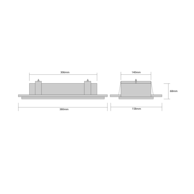BLE Hollinsend LED Emergency Recessed Bulkhead Product Dimension