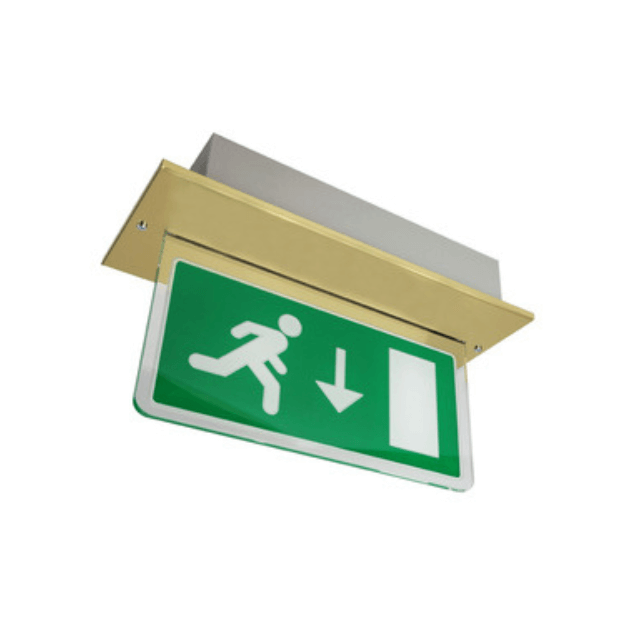 BLE Parkwood LED Brass Recessed Exit Sign