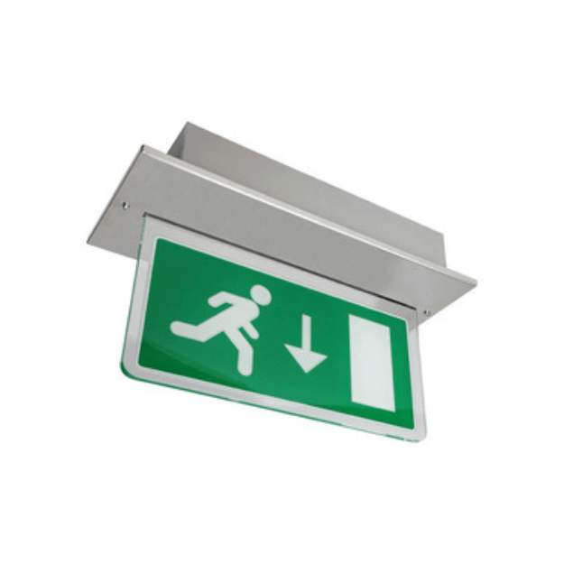 BLE Parkwood LED Chrome Recessed Exit Sign