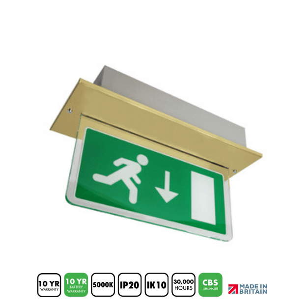 BLE Parkwood LED Recessed Slave Exit Sign Product Features