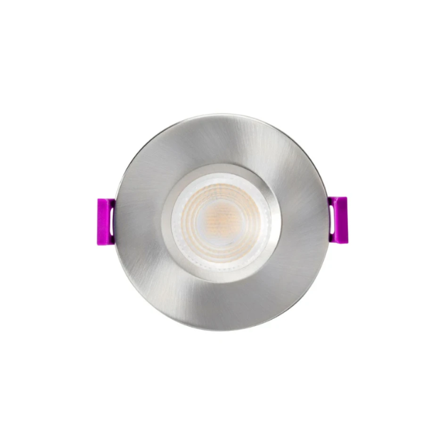 Brackenheath Brushed Chrome Bezel for IP65 Integrated Fire Rated Downlight Dimmable BR2010