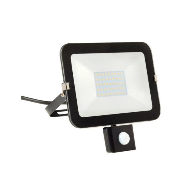 BR3536 Brackenheath iSpot II Frameless LED Floodlights - IP65, 220-240V, 4000K Black Frame with PIR 30W