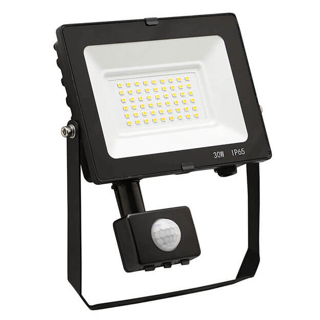 Red Arrow COMET Slim Floodlights IP65 PIR, Photocell, Prewired, U-bracket, 230v 30W Close Up with PIR