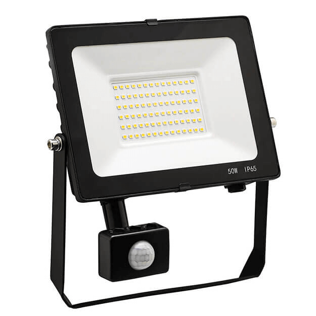 Red Arrow COMET Slim Floodlights IP65 PIR, Photocell, Prewired, U-bracket, 230v 50W Close Up with PIR