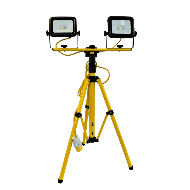 CONNEXION ELECTRICAL 2x20W LED Telescopic Tripod Light - IP44, 110V, 10914