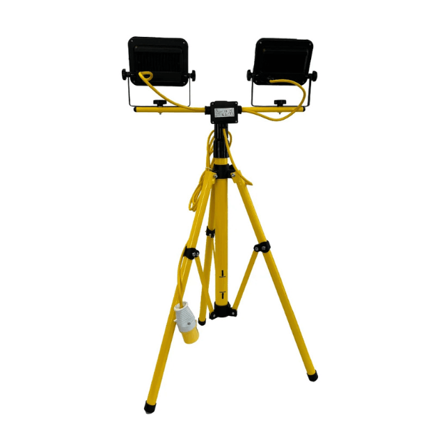 CONNEXION ELECTRICAL 2x20W LED Telescopic Tripod Light - IP44, 110V, 10914