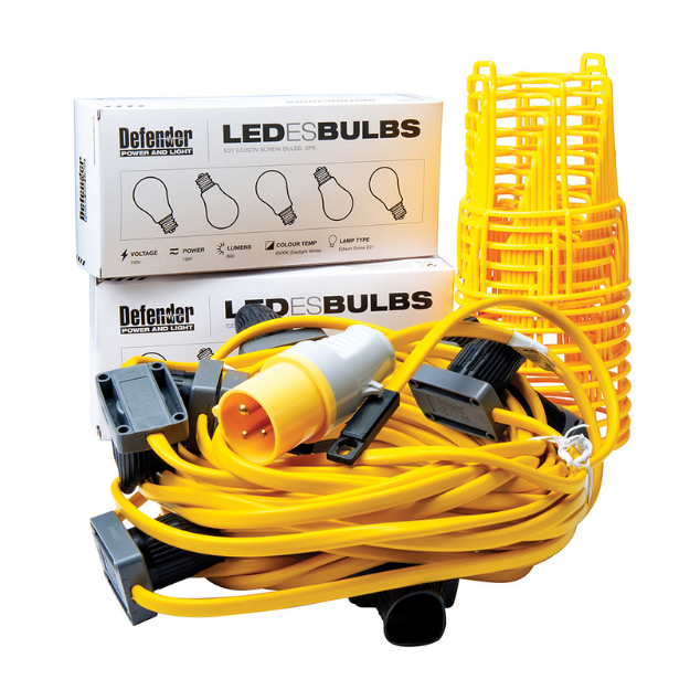 DEFENDER 100W LED ES Festoon Kit 22m Close up