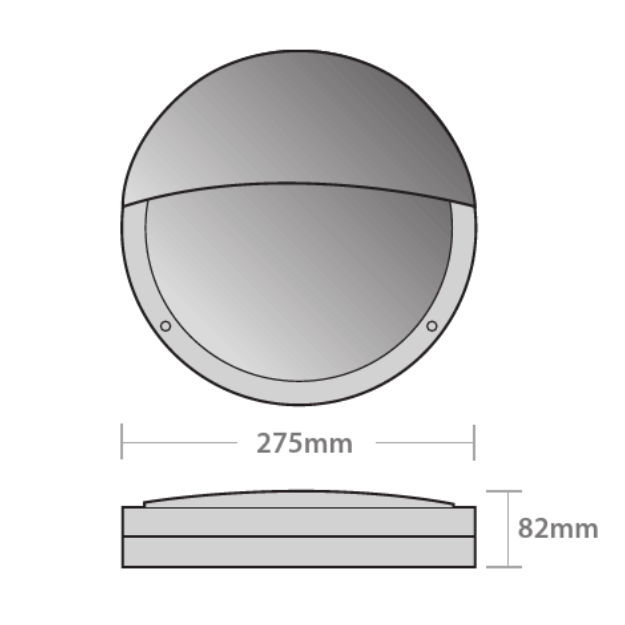 Red Arrow 18w Diecast LED Round Bulkhead - DBR18 - Dimensions