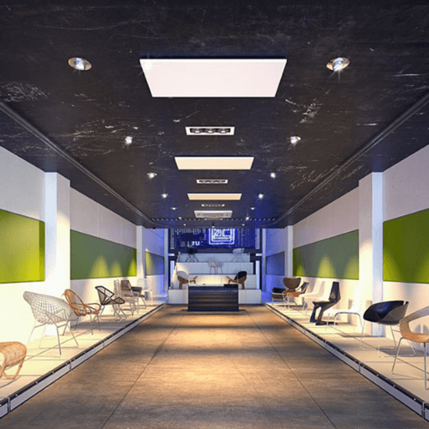 FLEXEL ECOSUN UB - Far Infrared Heating Panel - Radiant Ceiling Cassette - Installed in Shop
