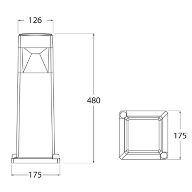 Fumagalli Elton 500 LED Bollard Light Product Dimension