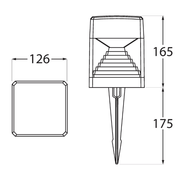 Ester 10W GX53 CCT Ground Spike Light Product Dimension