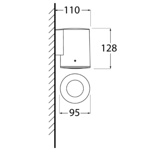 Fumagalli Franca 1L Settable CCT LED Wall Light Product Dimension