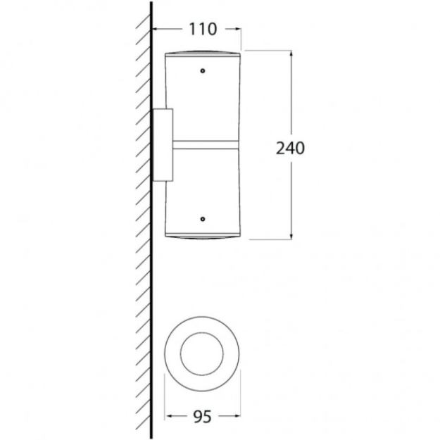 Fumagalli Franca 2L Settable CCT LED Wall Light Product Dimension