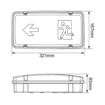 BLE Foxhill High Output LED Emergency Bulkhead Product Dimension
