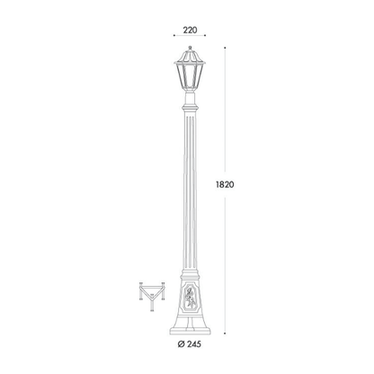 Fumagalli ANNA ARTU Lamp Post Product Dimension