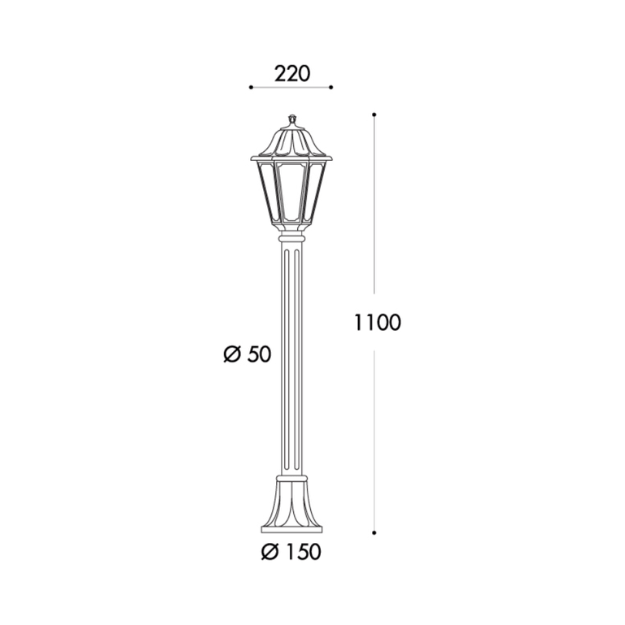 Fumagalli ANNA MIZAR Post Lantern Product Dimension