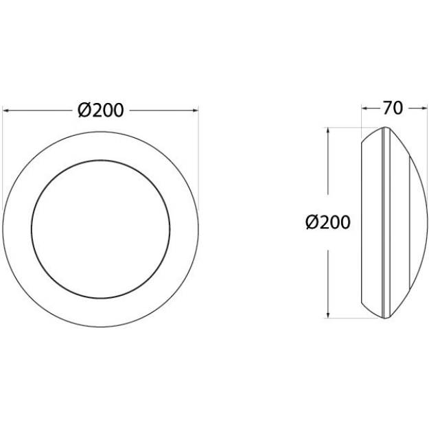 Fumagalli BERTINA Settable CCT LED Bulkhead Product Dimension