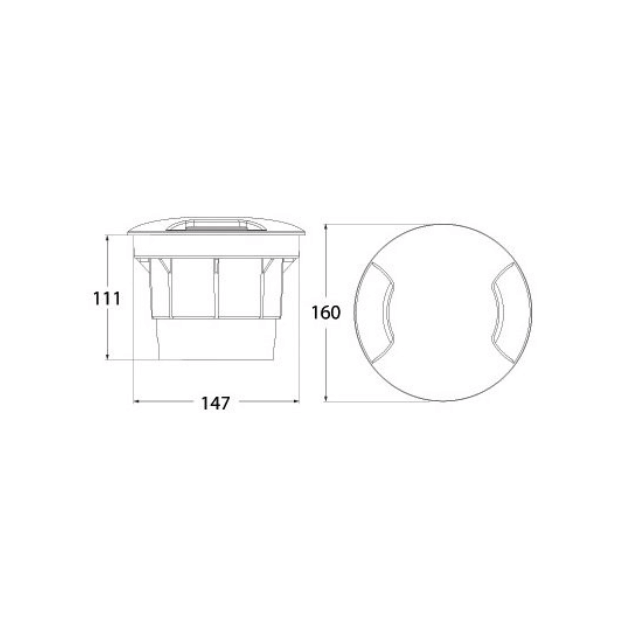 Fumagalli CECI 160 2-Light Settable CCT LED Ground Light Product Dimension