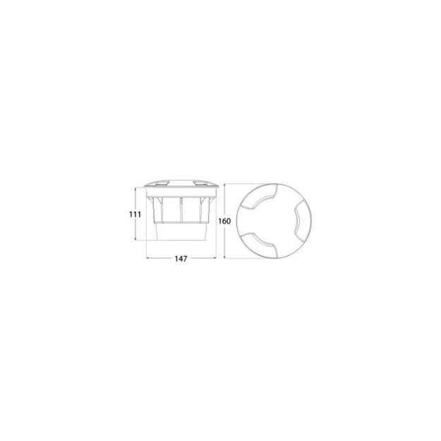 Fumagalli CECI 160 3-Light Settable CCT LED Ground Light Product Dimension