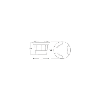 Fumagalli CECI 160 3-Light Settable CCT LED Ground Light Product Dimension