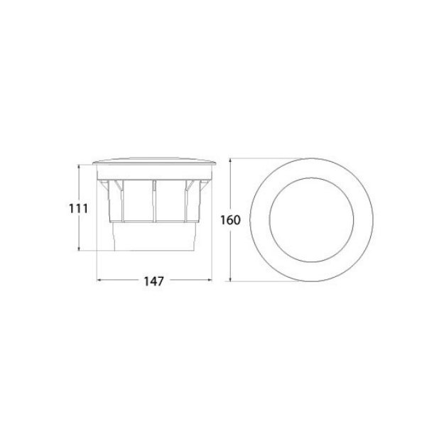 Fumagalli CECI 160 Settable CCT LED Ground Light Product Dimension