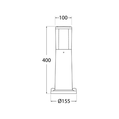 Fumagalli Carlo 400 Settable CCT LED Bollard Light Product Dimension