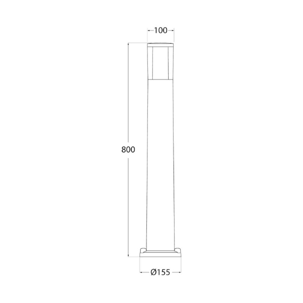 Fumagalli Carlo 800 Settable CCT LED Bollard Light Product Dimension