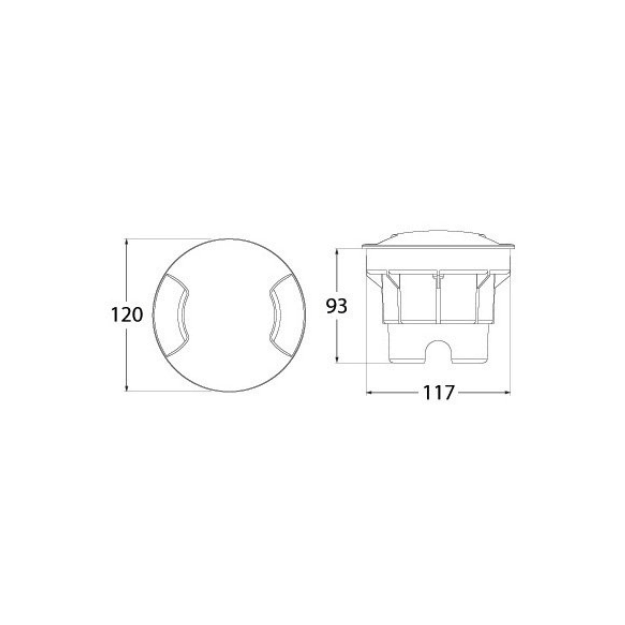 Fumagalli Ceci 120 2-Light Settable CCT LED Ground Light Product Dimension
