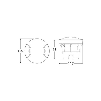 Fumagalli Ceci 120 2-Light Settable CCT LED Ground Light Product Dimension