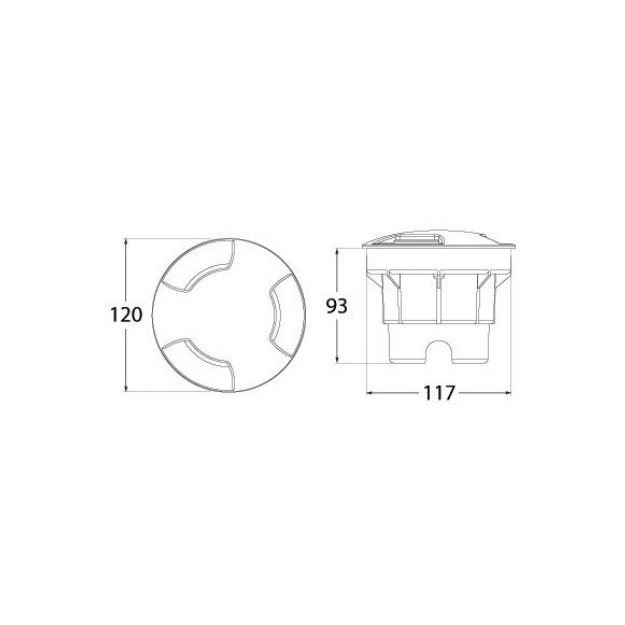 Fumagalli Ceci 120 3-Light Settable CCT LED Ground Light Product Dimension