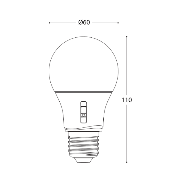 Fumagalli E27 8.5W LED Lamp Product Dimension