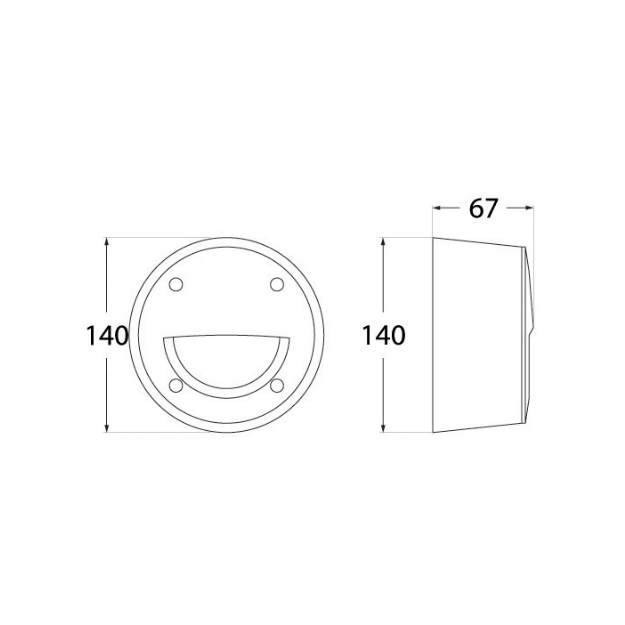 Fumagalli EXTRALETI 100 Round-EL Settable CCT LED Brick Light Product Dimension