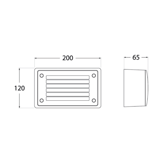 Fumagalli EXTRALETI 200-GL Settable CCT LED Brick Light Product Dimension