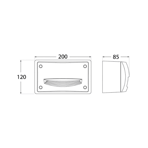 Fumagalli EXTRALETI 200-HS Settable CCT LED Brick Light Product Dimension