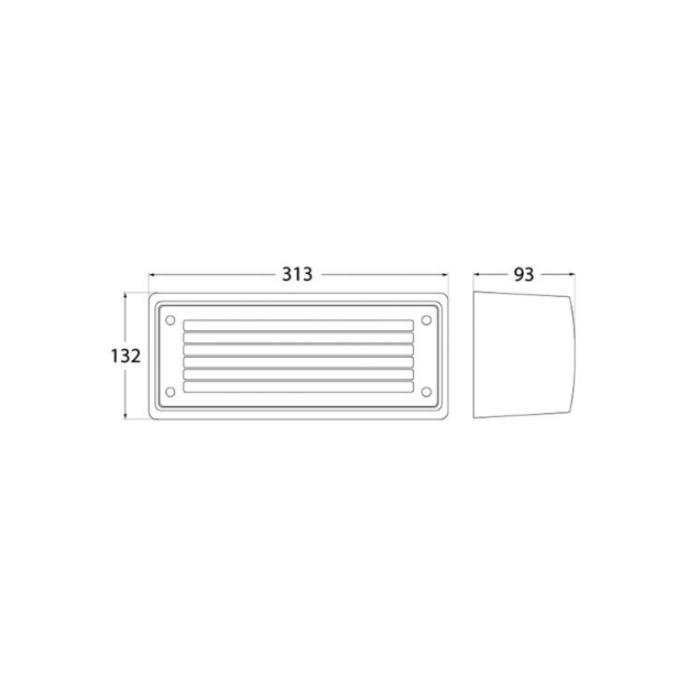 Fumagalli EXTRALETI 300-GL Settable CCT LED Brick Light Product Dimension