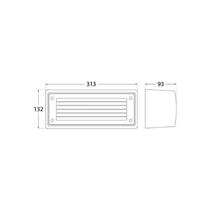 Fumagalli EXTRALETI 300-GL Settable CCT LED Brick Light Product Dimension