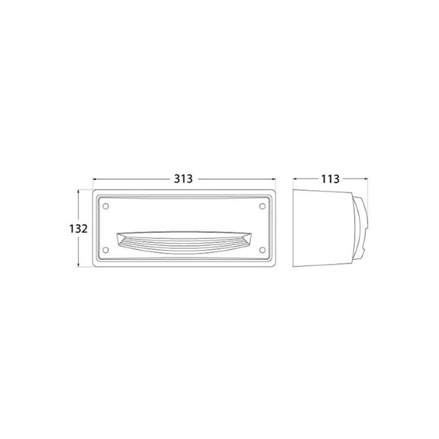 Fumagalli EXTRALETI 300-HS Settable CCT LED Brick Light Product Dimension