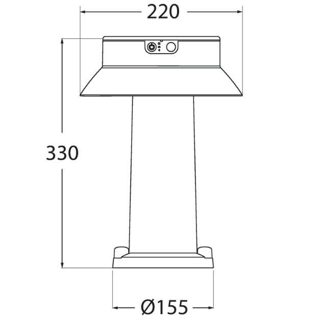 Fumagalli Felice 400 Solar Settable CCT Black LED Bollard Product Dimension
