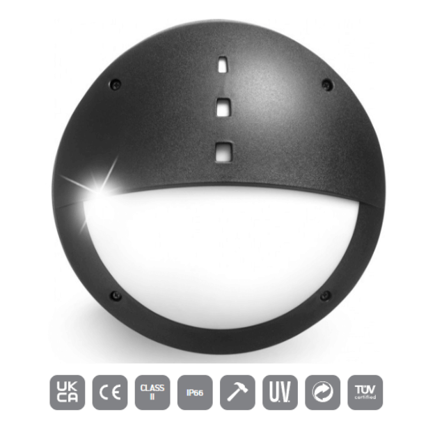 Fumagalli GELMI-EL Settable CCT LED Bulkhead - 110-240V, IP66, 9W/11W/17W - CMD Online