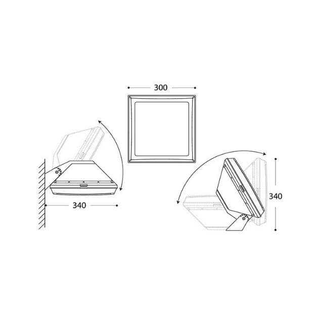Fumagalli GIUSEPPE GIOVA LED Floodlight Product Dimension