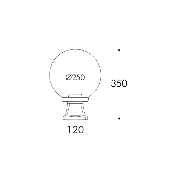 Fumagalli GLOBE 250 MODERN DISMA Pedestal Lantern Product Dimension