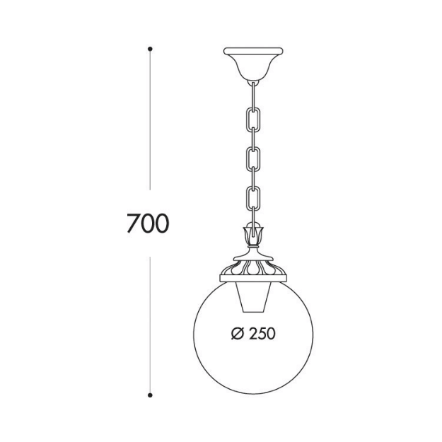 Fumagalli GLOBE 250 SICHEM Chain Light Product Dimension