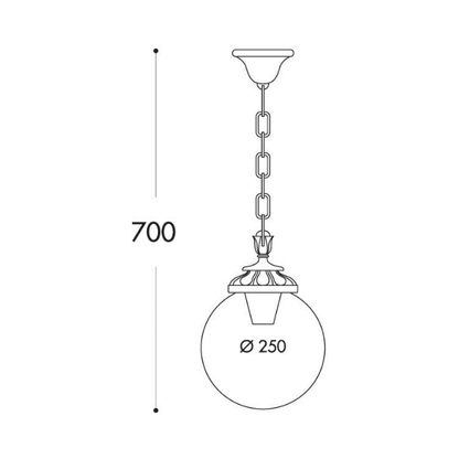 Fumagalli GLOBE 250 SICHEM Chain Light Product Dimension