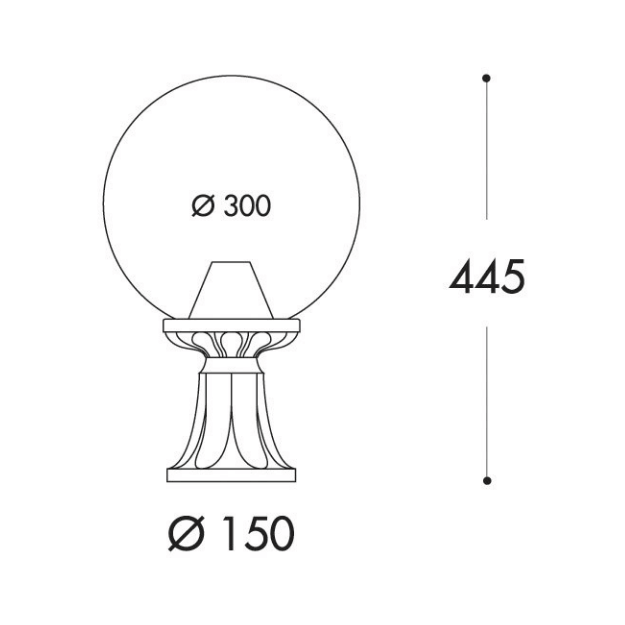 Fumagalli GLOBE 300 MINILOT Pedestal Light Product Dimension