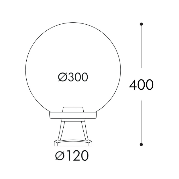 Fumagalli GLOBE 300 MODERN DISMA Pedestal Lantern Product Dimension